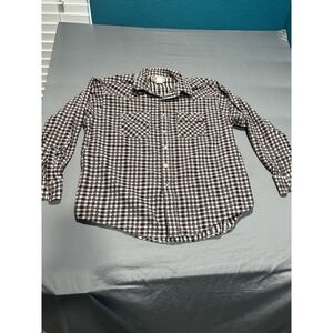 VTG Wrangler Hexagon Pearl Snap Red/White Check Long Sleeve‎ XL